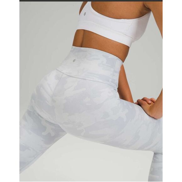 Lululemon white camo leggings! Size tag taken out, but they are a size 12! - Picture 1 of 6